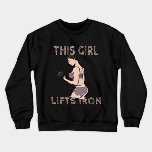 Bodybuilder Woman with Dumbbells Crewneck Sweatshirt